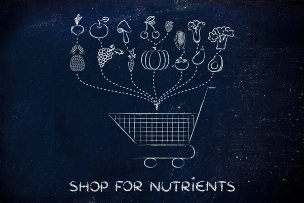 关于购买健康食品的插图 — 图库照片