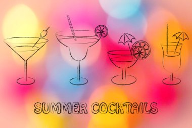 Yaz kokteylleri ve içecek gözlük