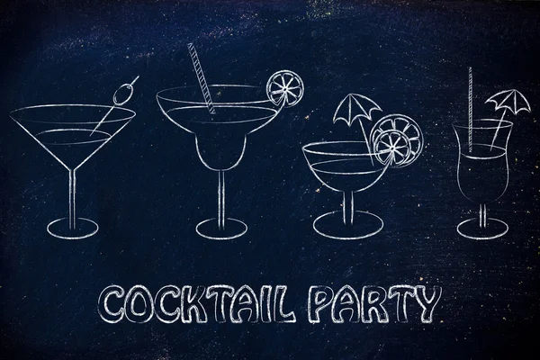 Illustration zur Cocktailparty — Stockfoto