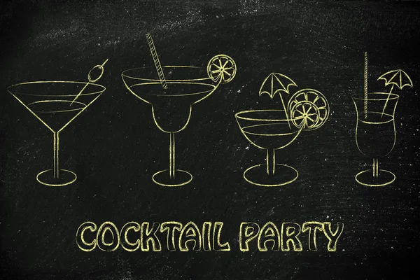 Cocktail party illustration — Stock Photo, Image