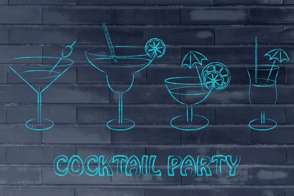 Cocktail party illustration — Stock Photo, Image