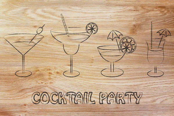 Illustration zur Cocktailparty — Stockfoto