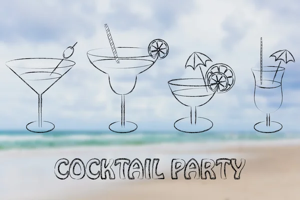Cocktailparty illustratie — Stockfoto