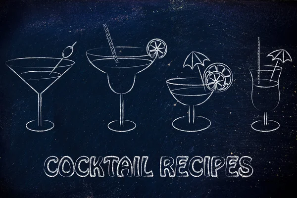 Illustration zu Cocktailrezepten — Stockfoto