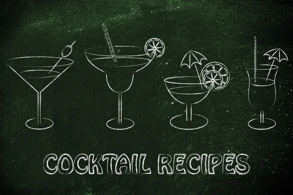 Cocktail recepten illustratie — Stockfoto