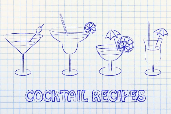 Illustration zu Cocktailrezepten — Stockfoto