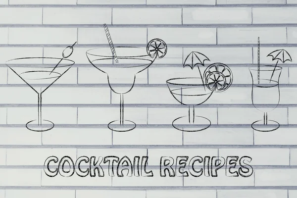 Cocktail recepten illustratie — Stockfoto