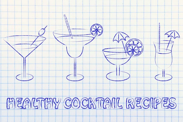 Illustration zu gesunden Cocktail-Rezepten — Stockfoto