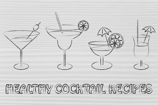 Healthy cocktail recipes illustration — Stockfoto