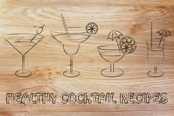 Illustration zu gesunden Cocktail-Rezepten — Stockfoto