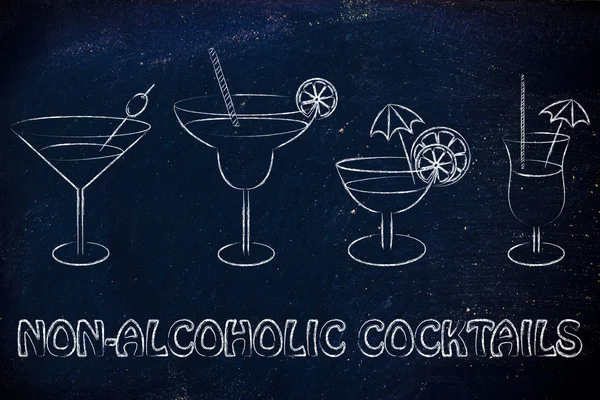 Non-alcoholic cocktail recipes illustration — 图库照片