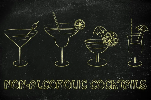 Non-alcoholic cocktail recipes illustration — Stok fotoğraf