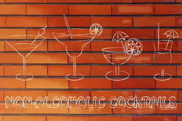 Ilustração de receitas de coquetéis não alcoólicas — Fotografia de Stock