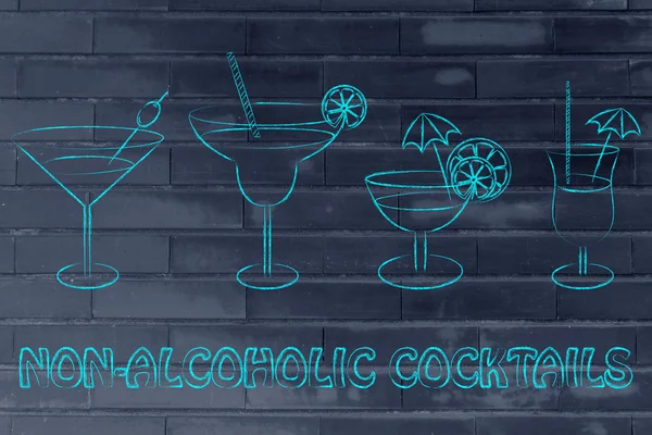 Non-alcoholic cocktail recipes illustration — Stockfoto