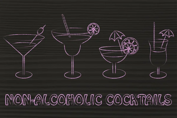 Non-alcoholic cocktail recipes illustration — 스톡 사진