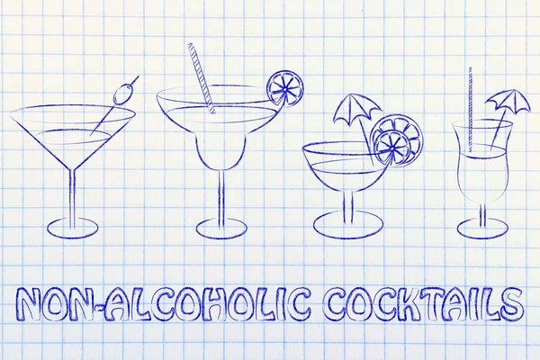 Non-alcoholic cocktail recipes illustration — Stock fotografie