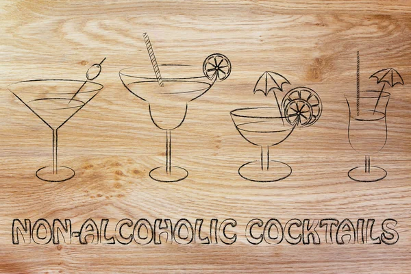 Non-alcoholic cocktail recipes illustration — Stockfoto