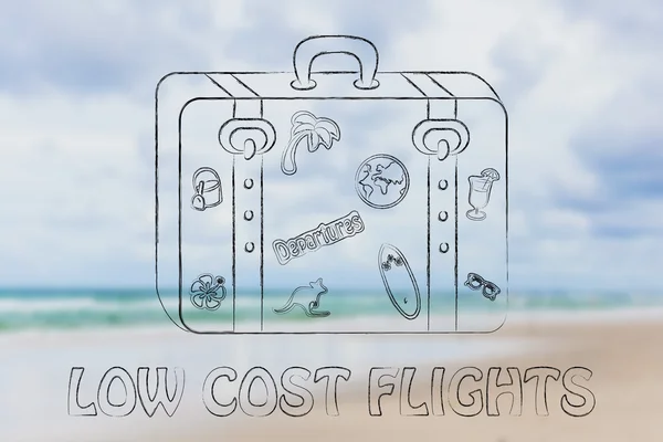 Ilustración de vuelos de bajo coste — Foto de Stock