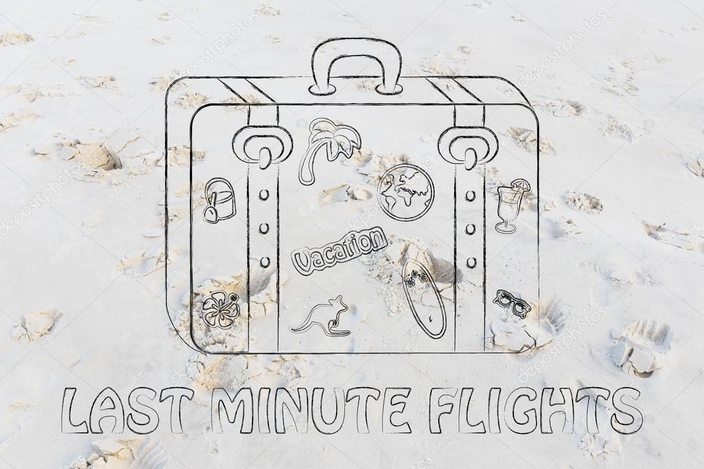 last minute flights with baggage illustration