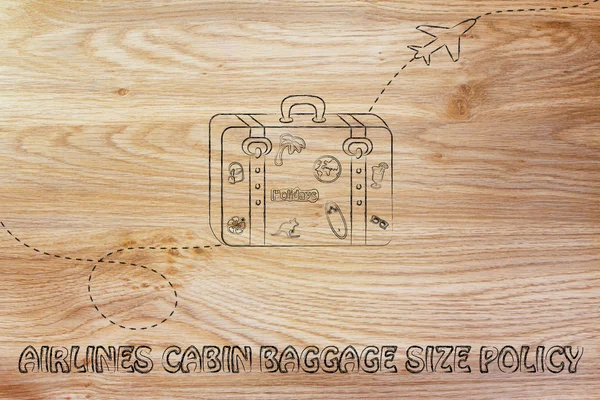 Concept of airlines cabin baggage size policy — Stock Photo, Image