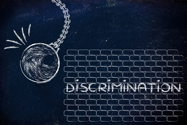 Bola de demolição contra discriminações — Fotografia de Stock