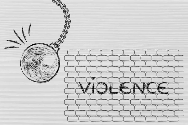 反对暴力词破坏球 — 图库照片