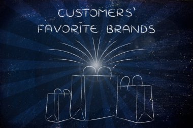 Müşterilerin favori markaları illüstrasyon