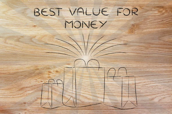 Nákupy pro nejlepší hodnotu za peníze ilustrace — Stock fotografie