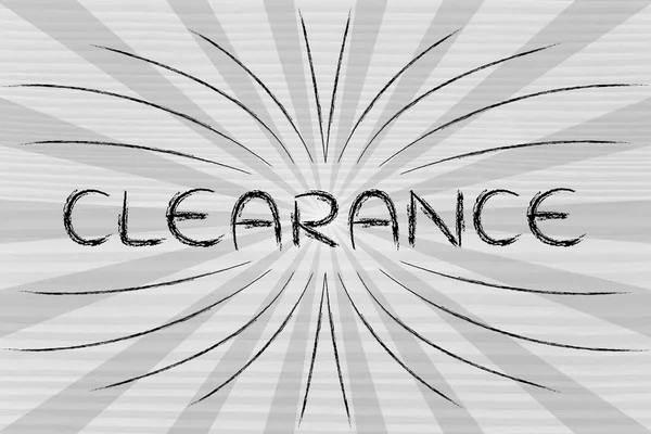 Clearance with retro rays illustration — Stock Photo, Image