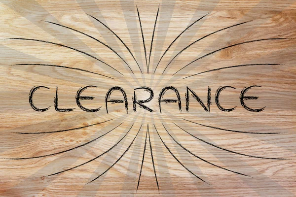 Clearance with retro rays illustration — Stock Photo, Image