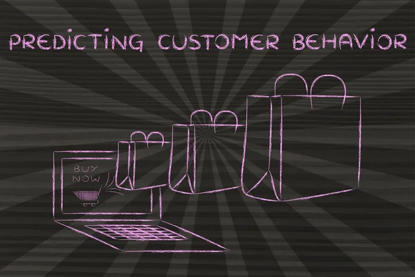 Prevendo a ilustração do comportamento do cliente online — Fotografia de Stock