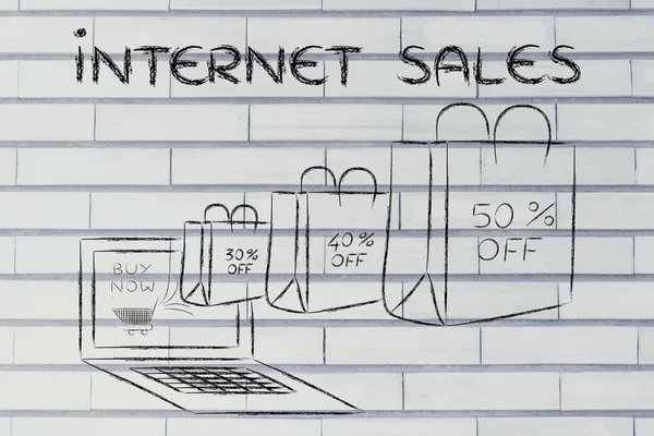 Иллюстрация интернет-продаж — стоковое фото