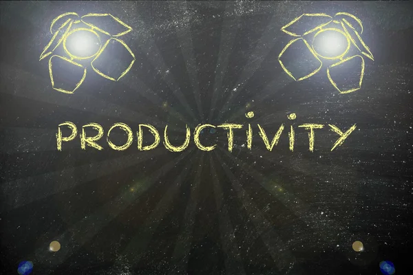 Mot de productivité sous les projecteurs — Photo