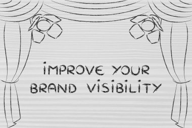 internet marketing concept on stage clipart