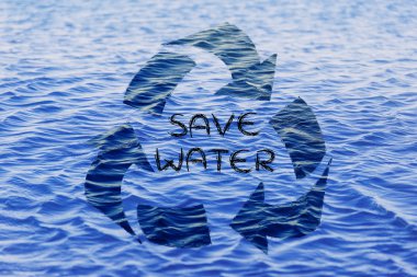 Save water word in recycle symbol clipart