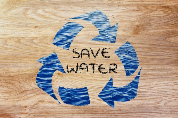 Opslaan van water word in recycle symbool — Stockfoto