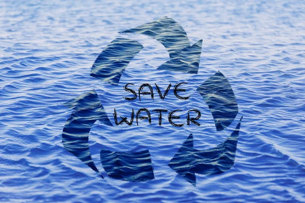 Save water word in recycle symbol — Stock Photo, Image