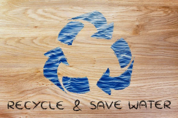 Recycle & save water illustration — Stock Photo, Image