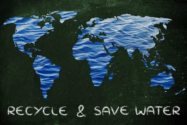 Recycle & save water illustration — Stock Photo, Image