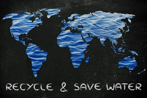 Reciclar y ahorrar agua ilustración — Foto de Stock