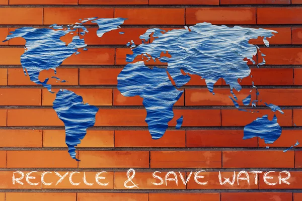 Reciclar y ahorrar agua ilustración —  Fotos de Stock