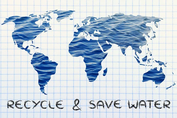 Reciclar & salvar ilustração de água — Fotografia de Stock