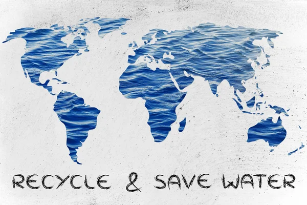 Recycle & save water illustration — Stock Photo, Image