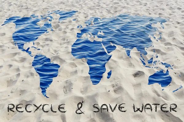 Recycle & save water illustration — Stock Photo, Image