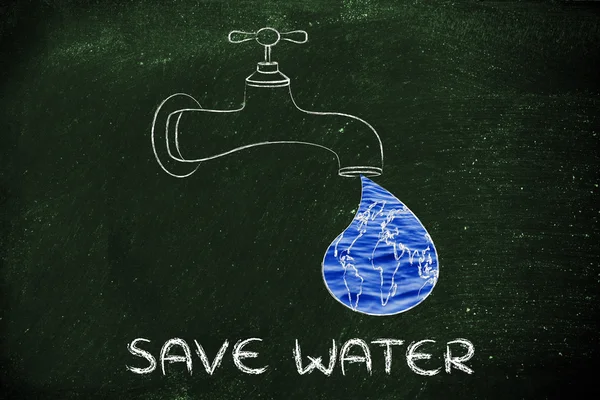 Illustration about saving water — Zdjęcie stockowe