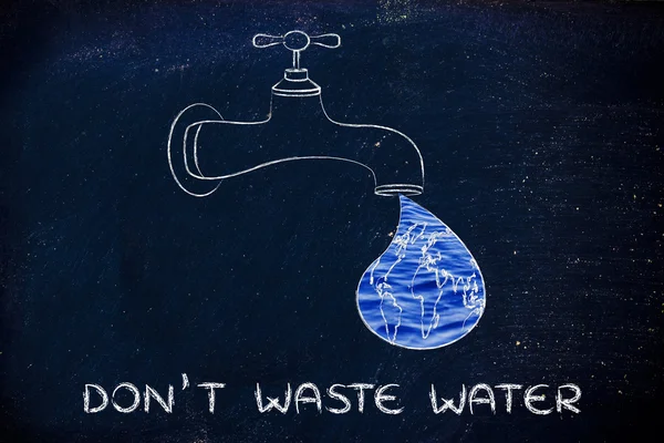 Illustration about avoiding water waste — Zdjęcie stockowe