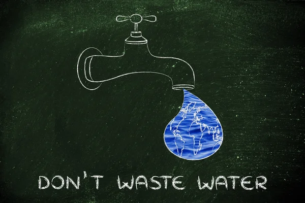 illustration about avoiding water waste