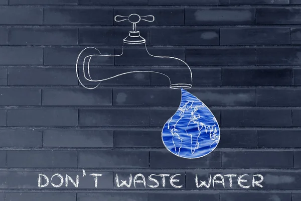 Illustration about avoiding water waste — Zdjęcie stockowe