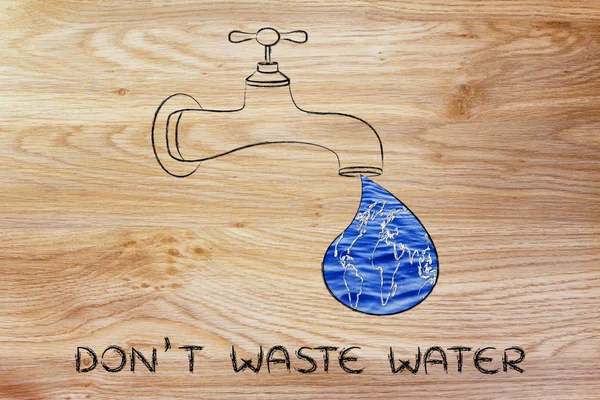 Illustration about avoiding water waste — ストック写真