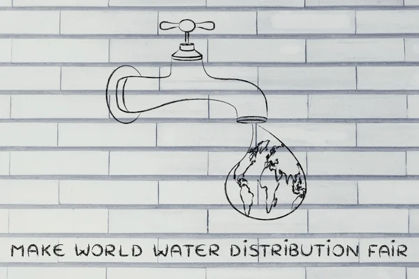 Illustration about a fair safe water distribution — ストック写真